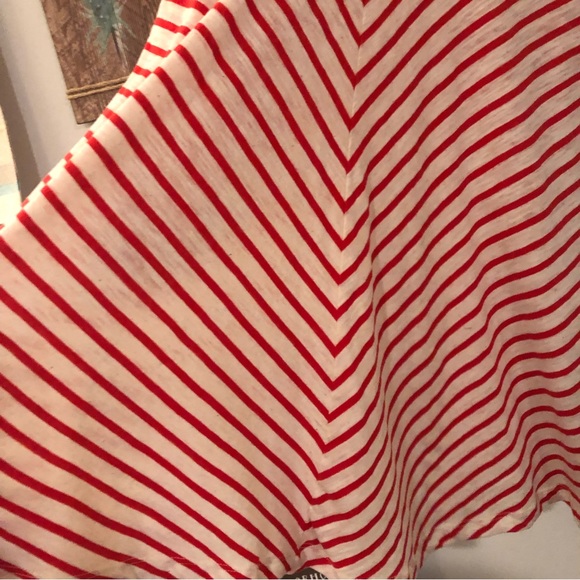 Comme Toi Cream and Red Striped Sleeveless Dress - Size Small - Picture 5 of 10